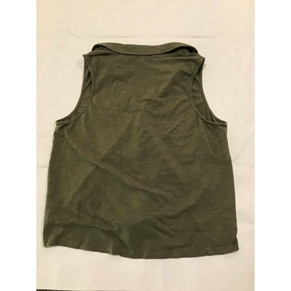 Sanctuary Free Olive Green Sleeveless Collared V-Neck Slub Knit Top XXL - Picture 3 of 3